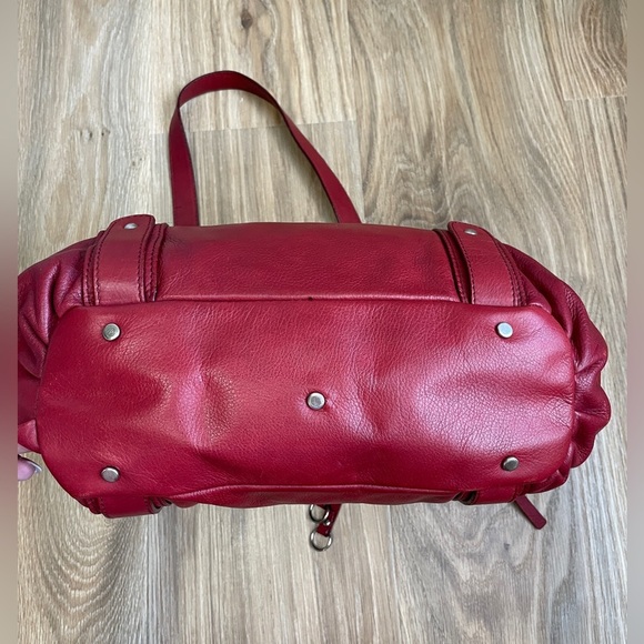 NUOVEDIVE Satchel Tote Shoulder Bag Purse - Made in Italy - Red Leather - EUC - Picture 6 of 11